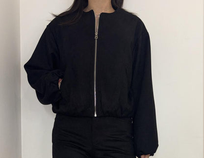 Veste zippée effet suédine