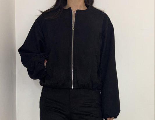 Veste zippée effet suédine