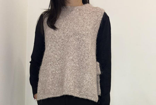 Pull sans manches effet mohair