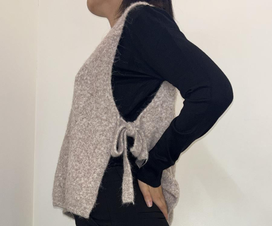 Pull sans manches effet mohair