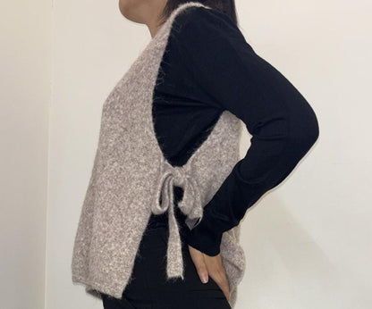 Pull sans manches effet mohair