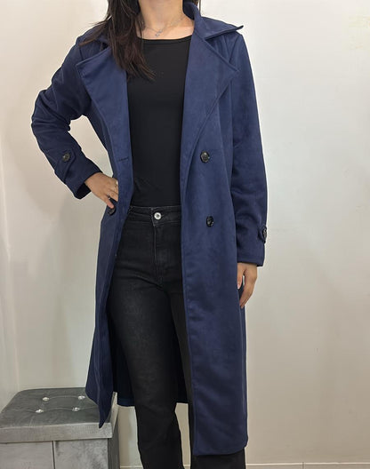 Trench en suédine ceinturé