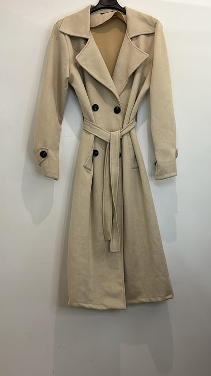 Trench en suédine ceinturé