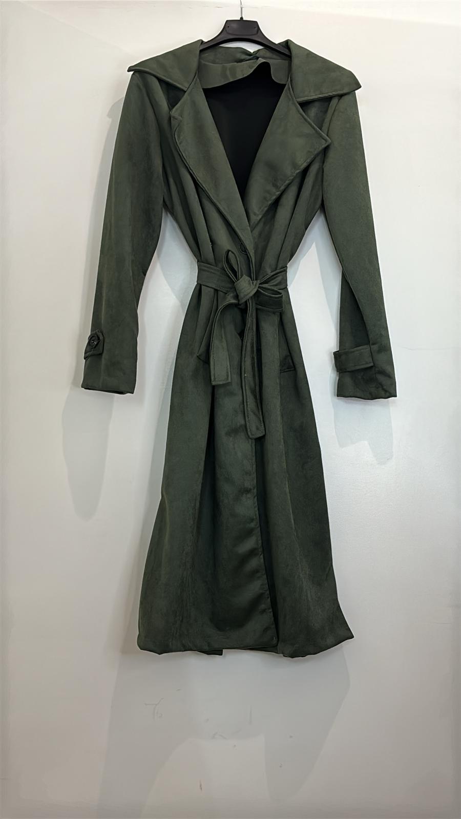 Trench en suédine ceinturé