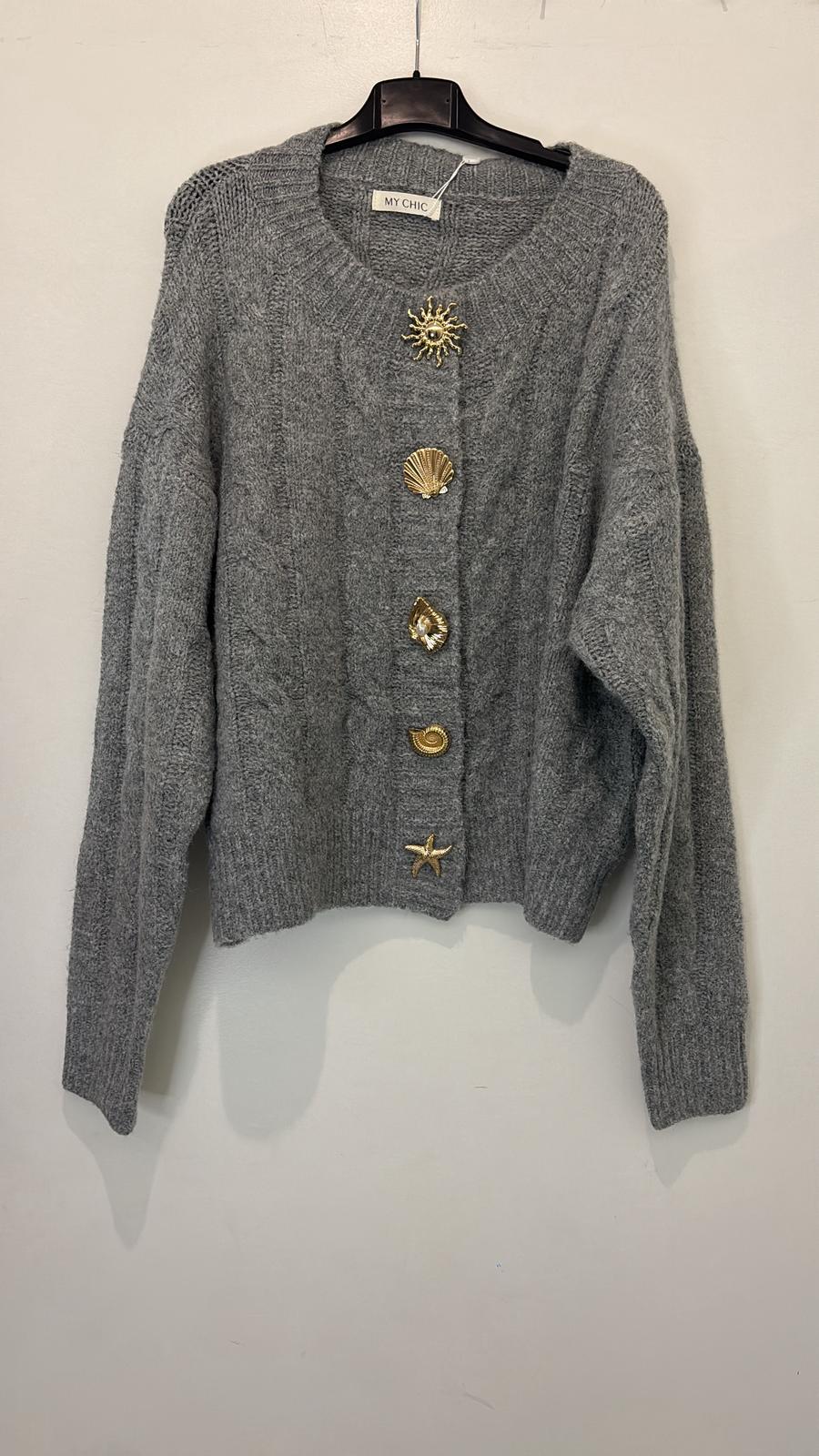 Cardigan boutons dorés