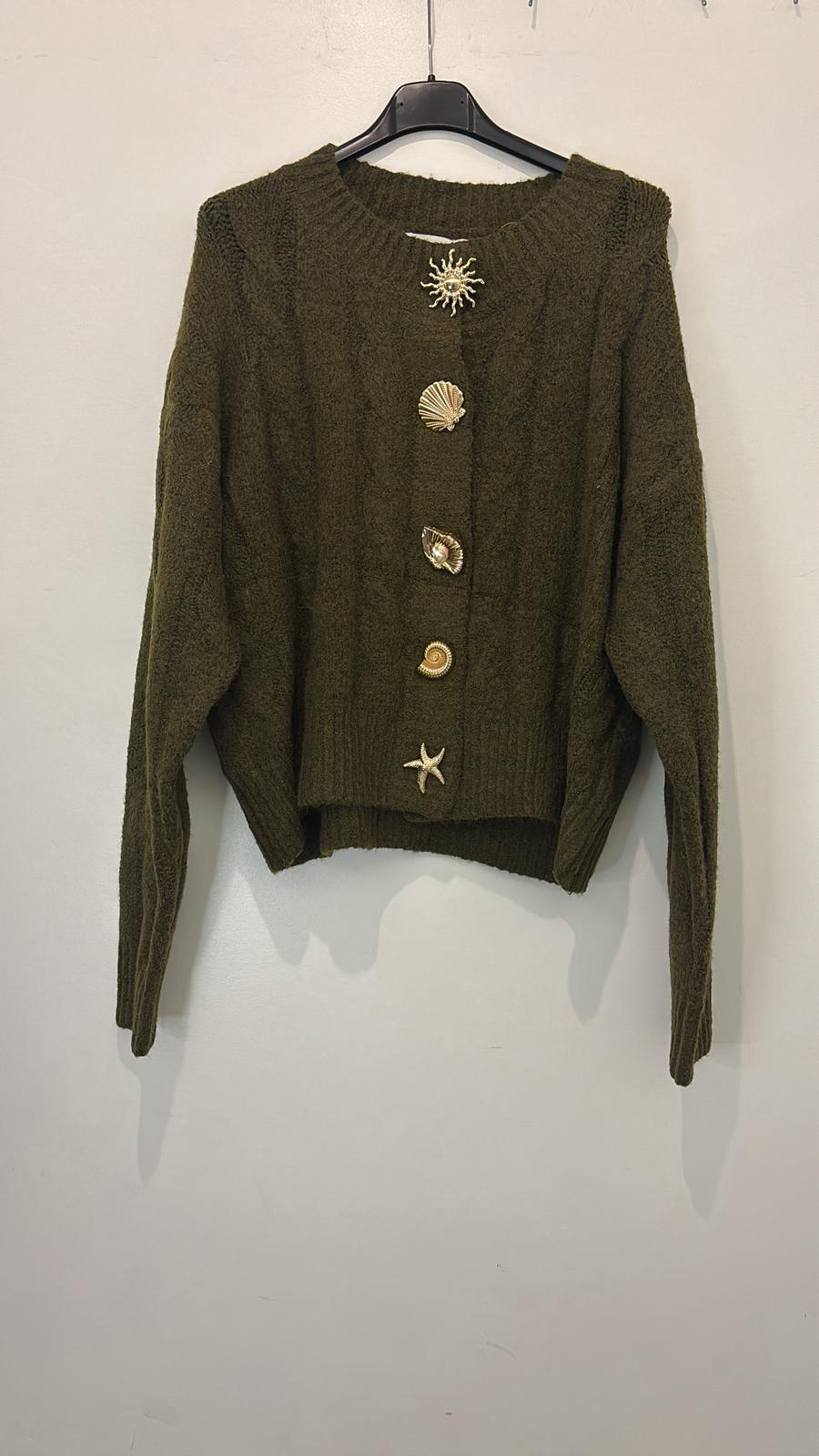 Cardigan boutons dorés