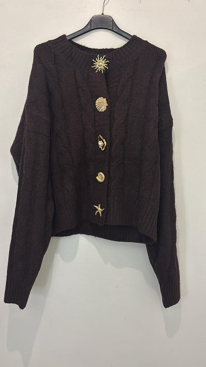 Cardigan boutons dorés