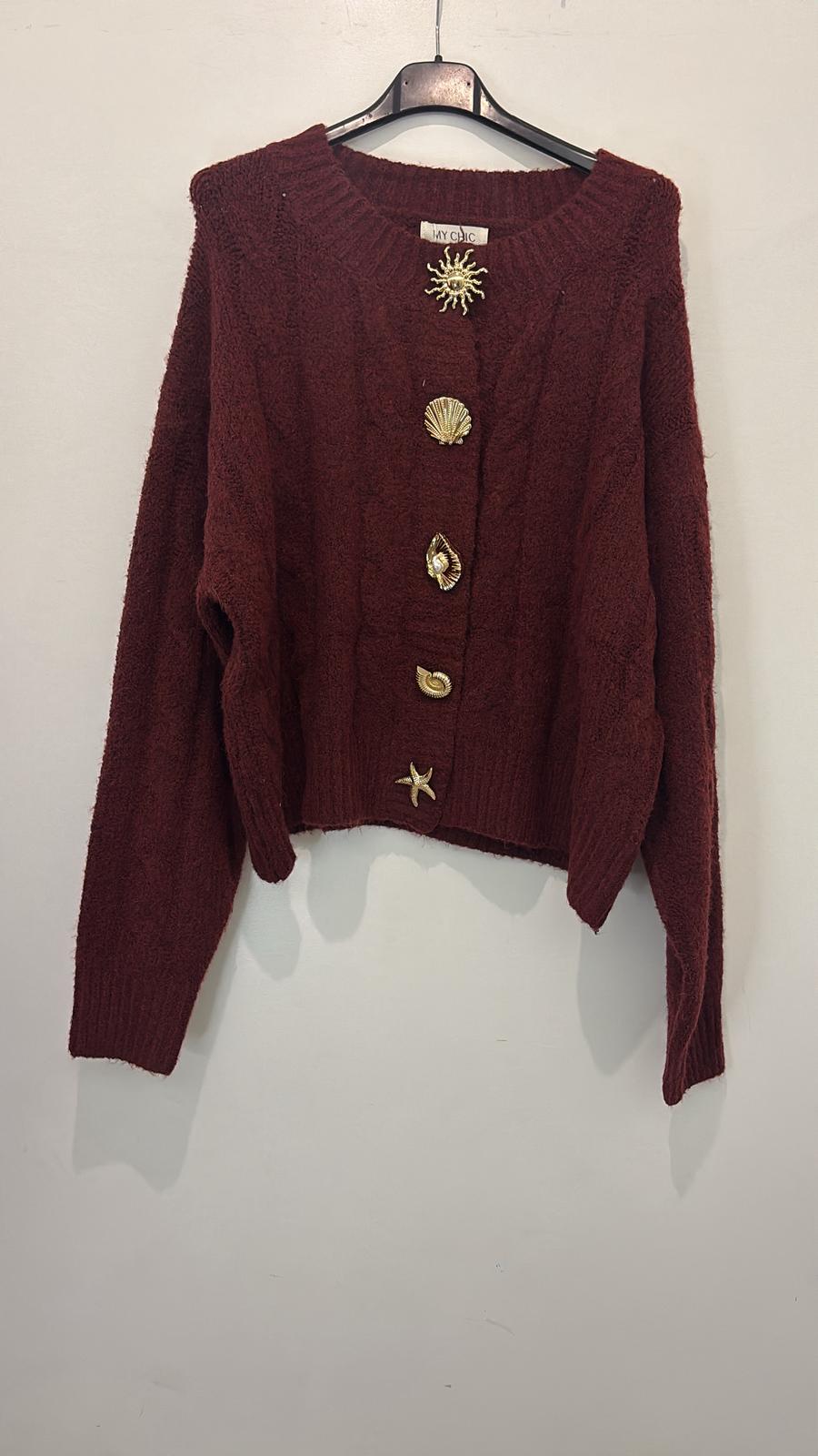 Cardigan boutons dorés