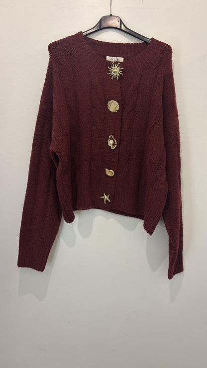 Cardigan boutons dorés