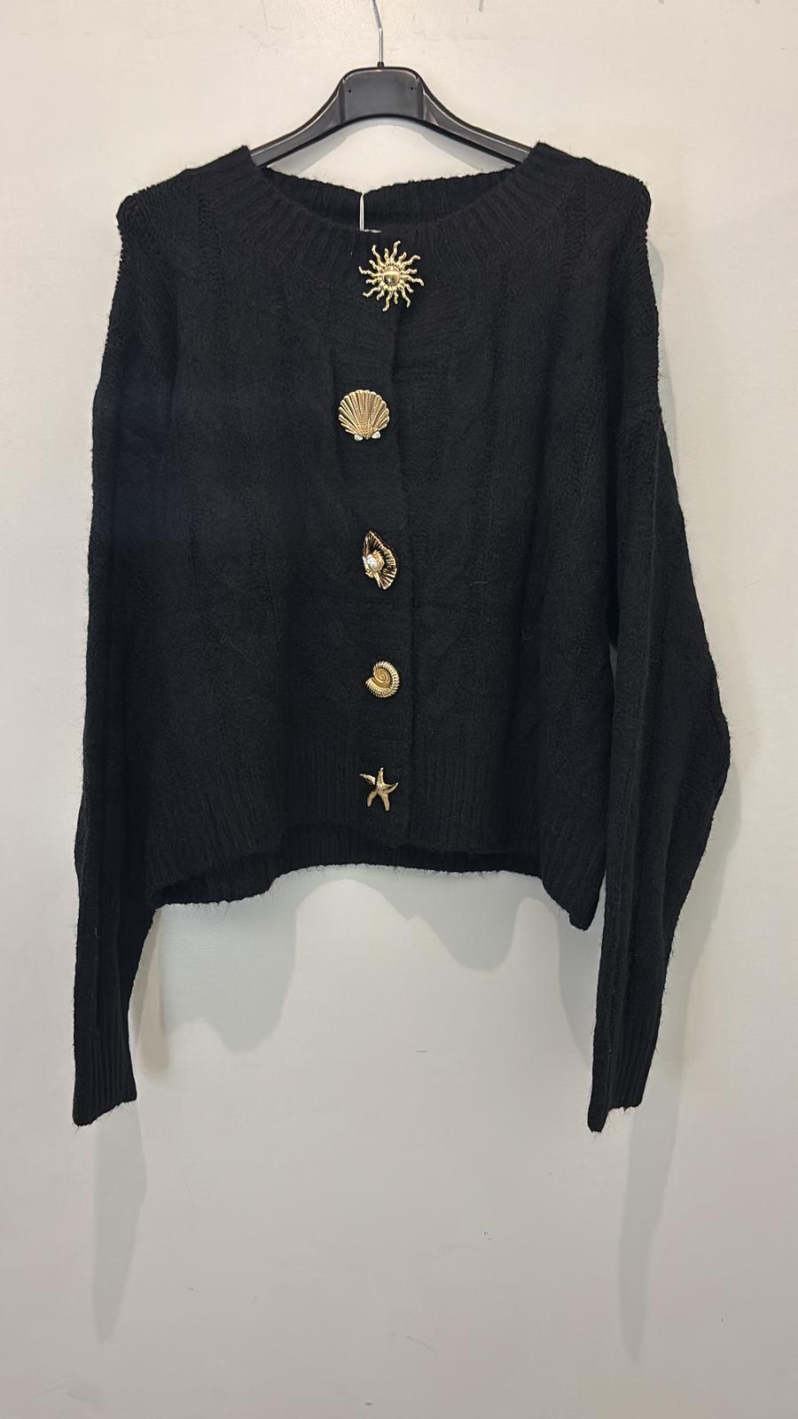 Cardigan boutons dorés