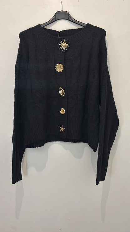 Cardigan boutons dorés