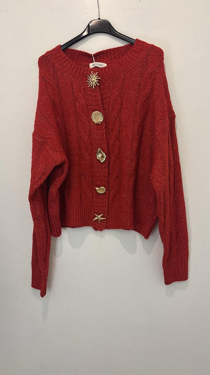 Cardigan boutons dorés