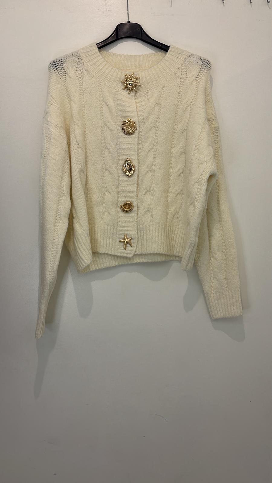 Cardigan boutons dorés