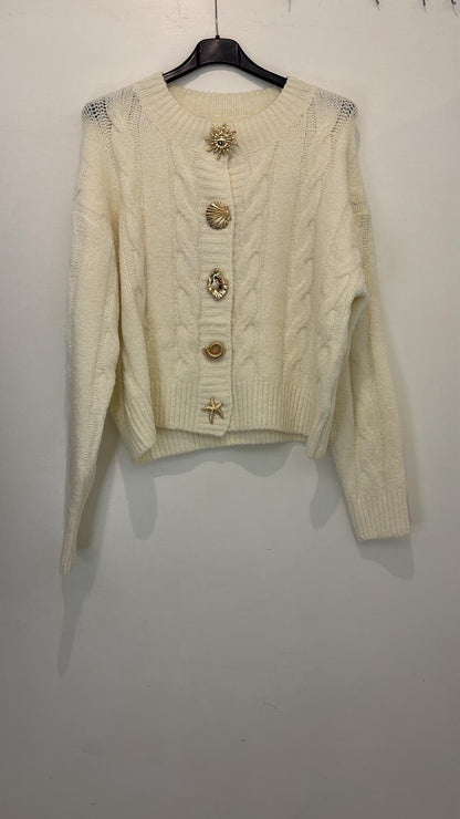 Cardigan boutons dorés