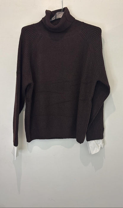 Pull col roulé en maille épaisse coupe cosy & intemporelle