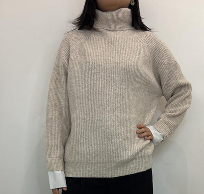 Pull col roulé en maille épaisse coupe cosy & intemporelle