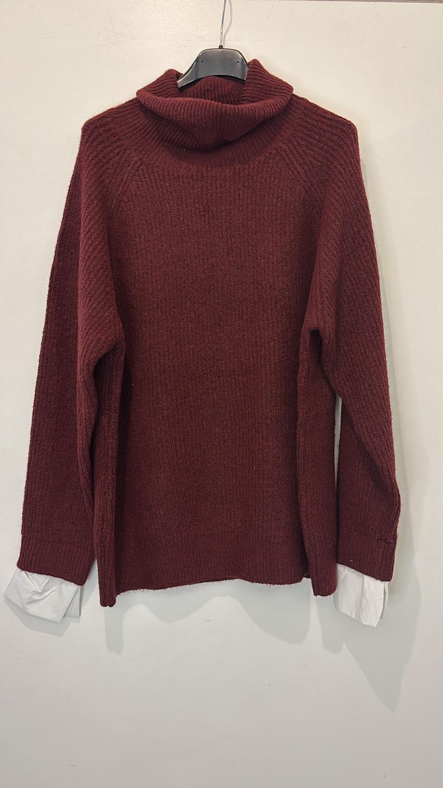 Pull col roulé en maille épaisse coupe cosy & intemporelle