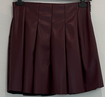 Jupe plissée simili cuir