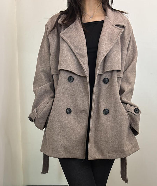 Manteau Oversize à Double Boutonnage
