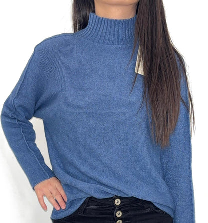 Pull col montant coupe ample et maille douce