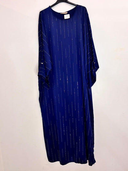 Abaya satinée décorée de strass