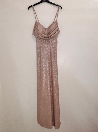 Robe de soirée longue bicolore effet pailleté