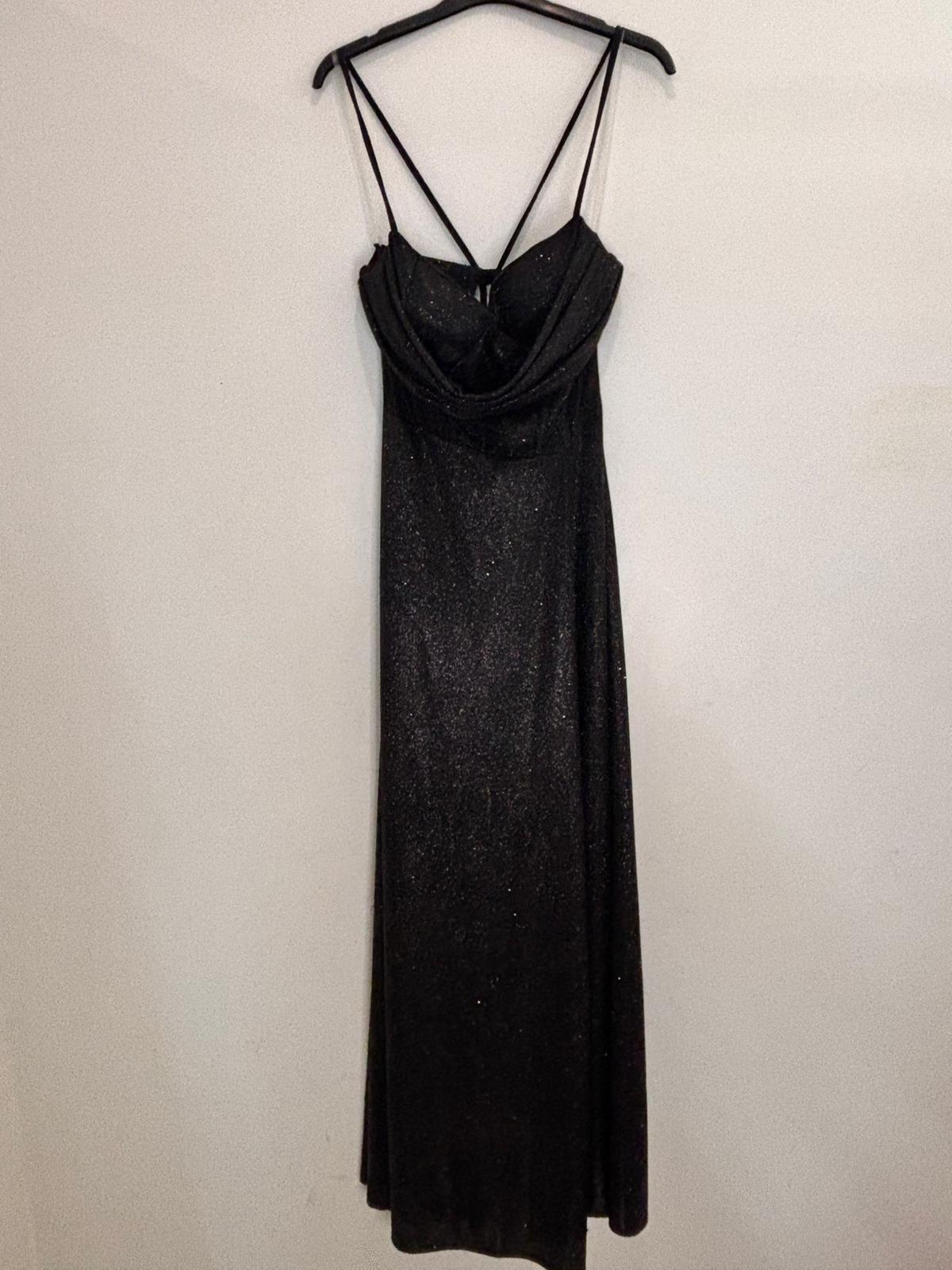 Robe de soirée longue bicolore effet pailleté