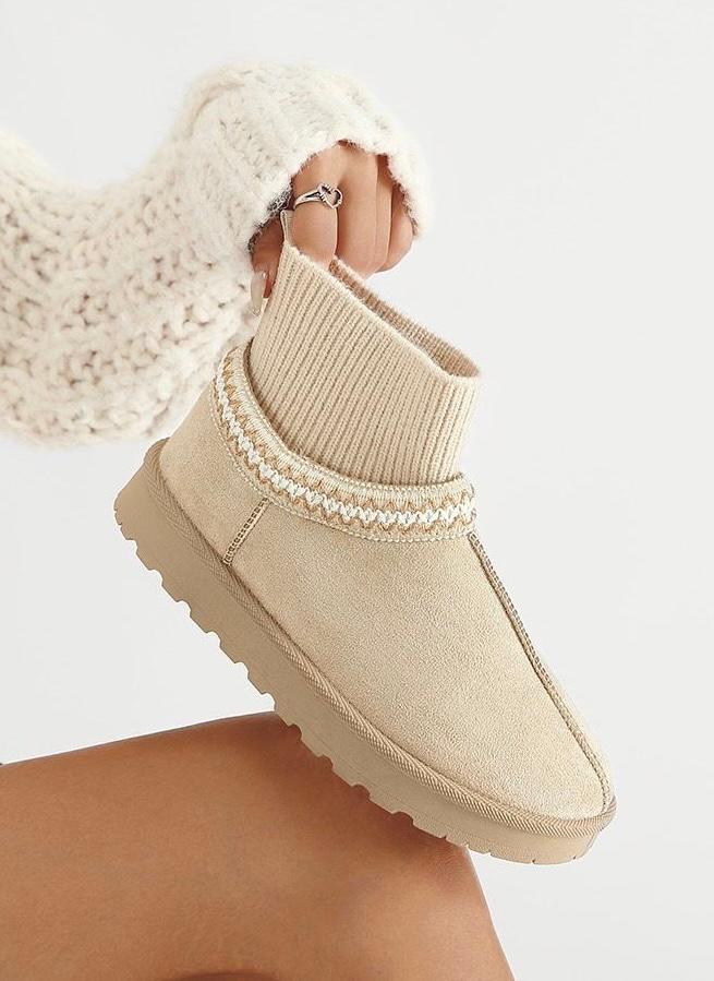 Bottines chaussettes style fourrure