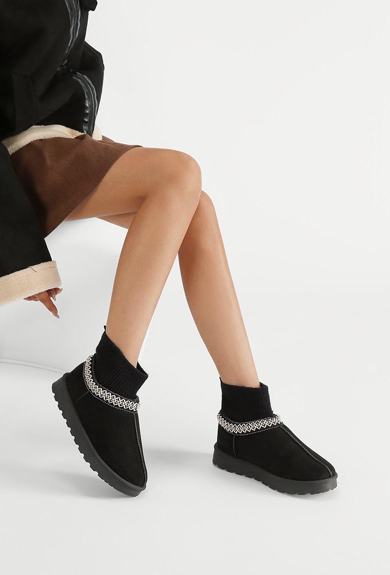 Bottines chaussettes style fourrure