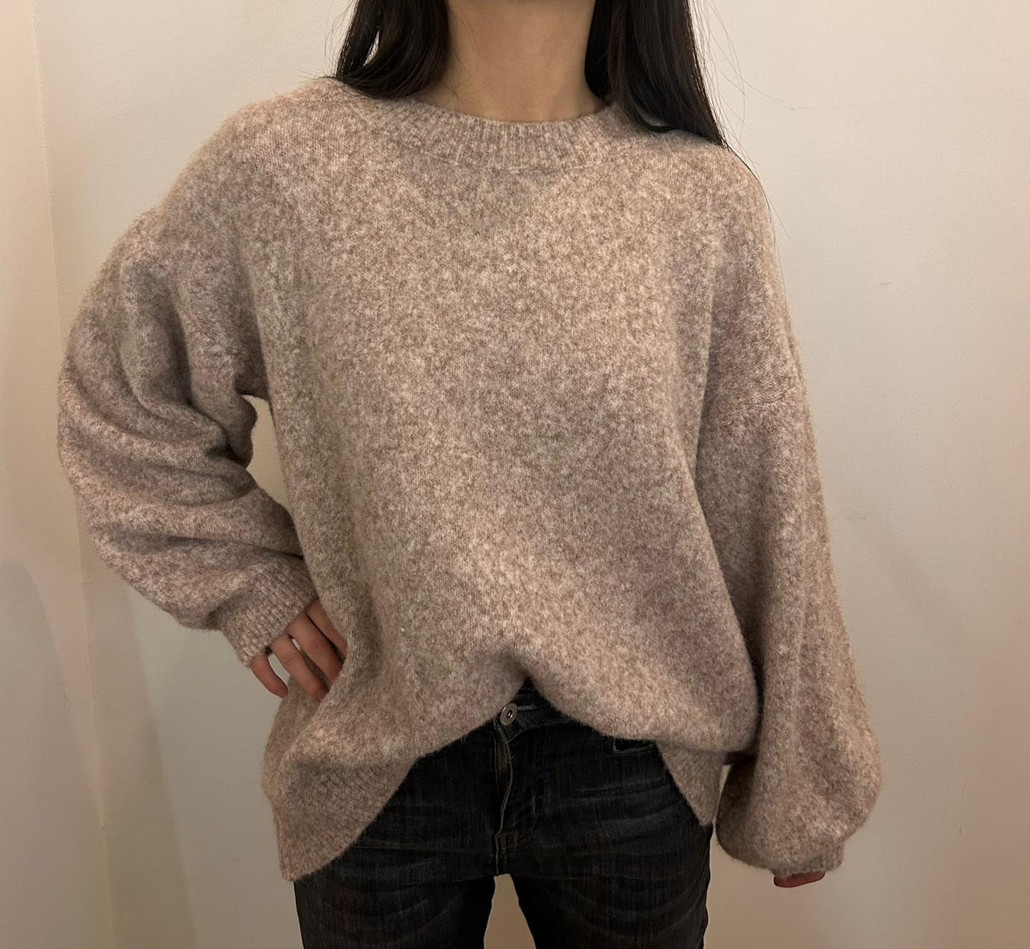 Pull oversize en maille duveteuse