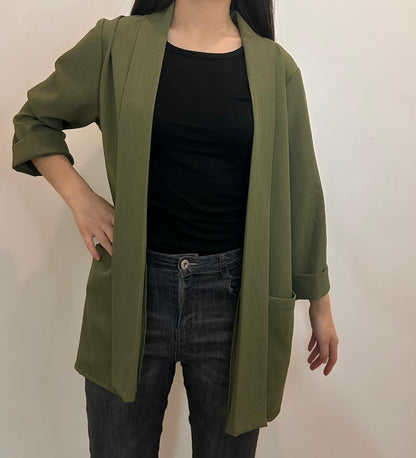 Veste longue fluide coupe droite