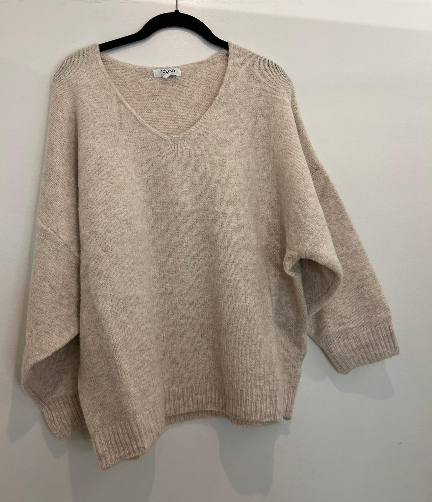 Pull en maille coupe oversize col V