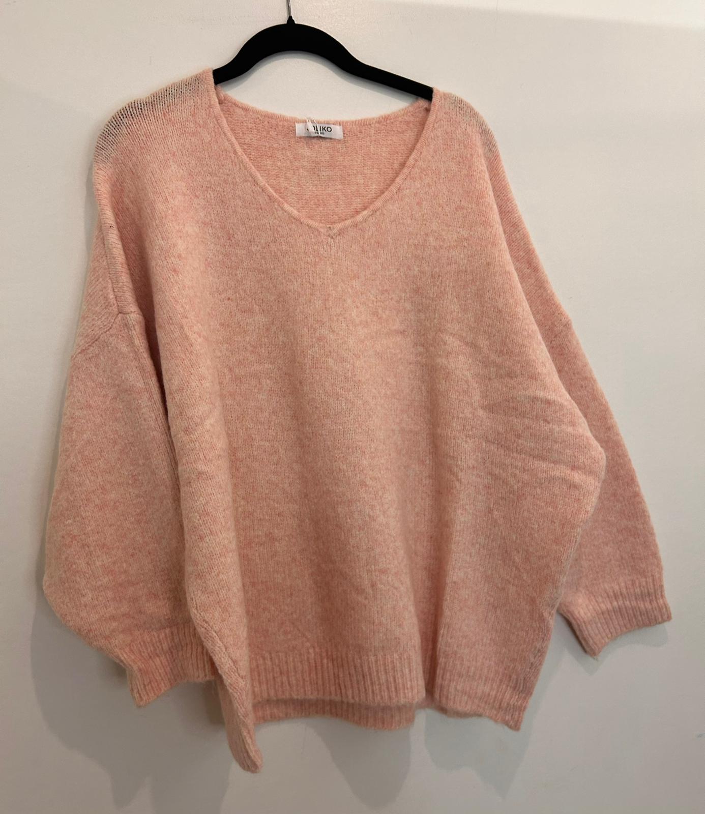 Pull en maille coupe oversize col V