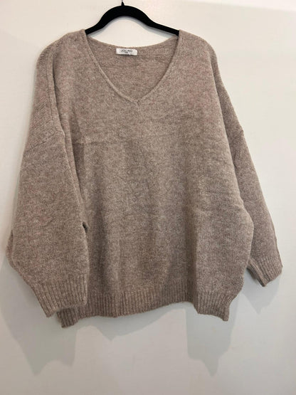 Pull en maille coupe oversize col V