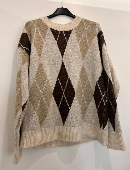 Pull motif argyle maille