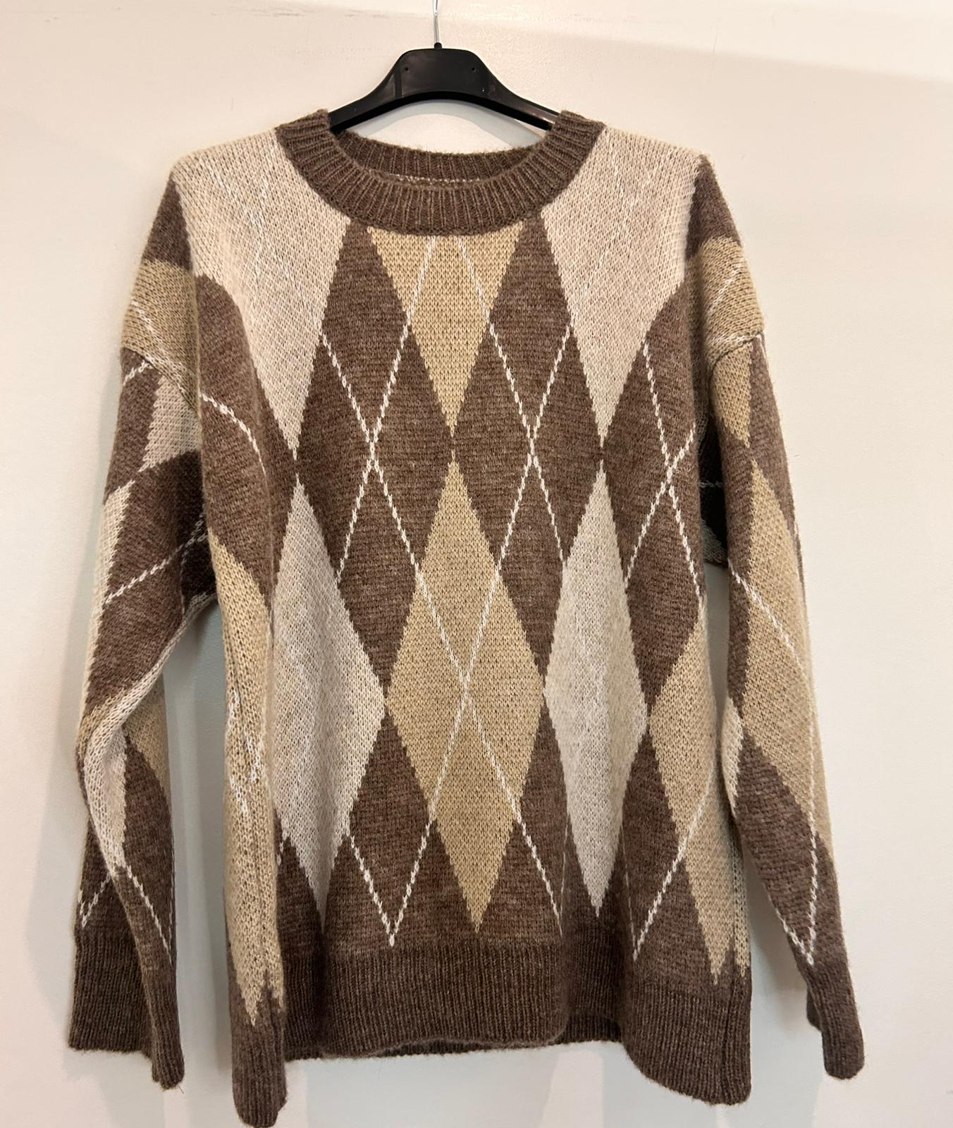 Pull motif argyle maille