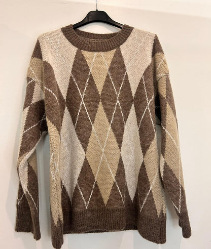 Pull motif argyle maille