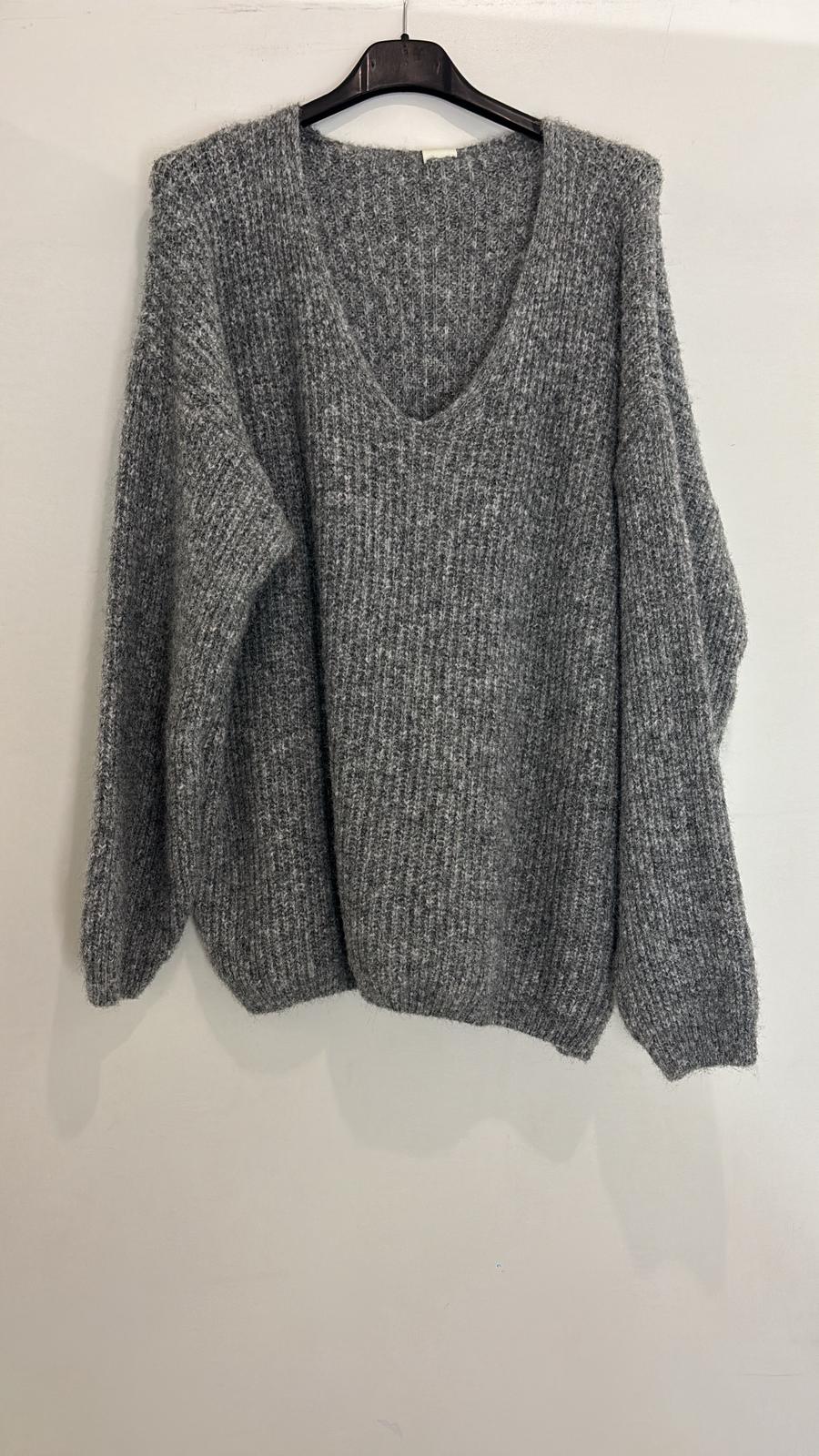 Pull chiné à col V