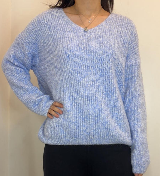 Pull chiné à col V