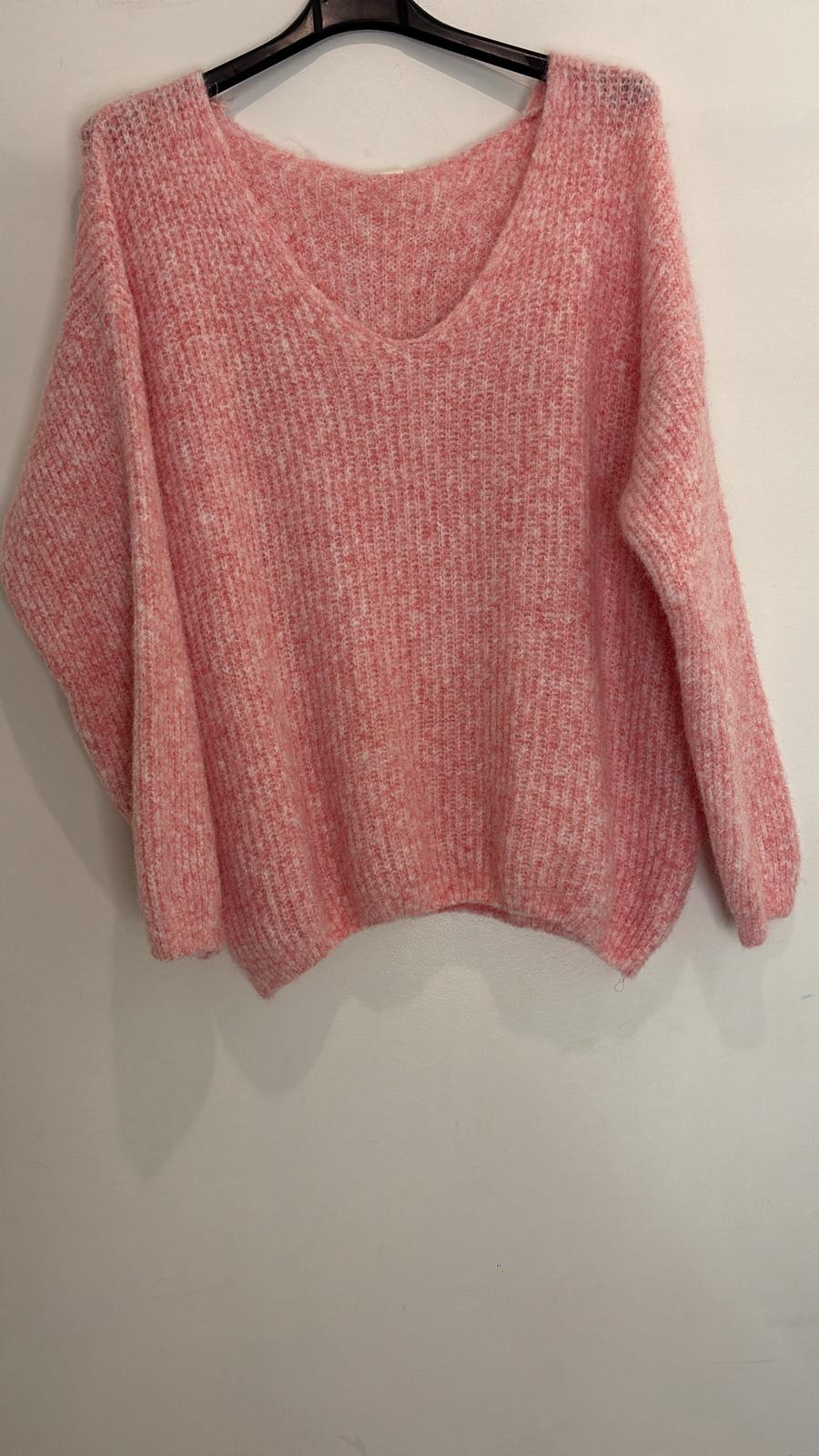 Pull chiné à col V