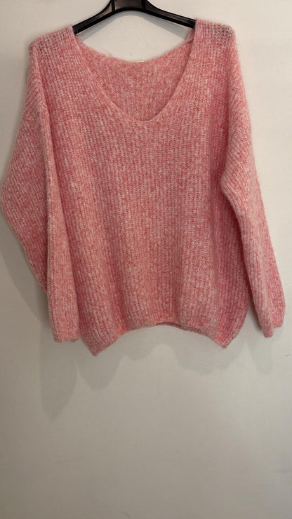 Pull chiné à col V