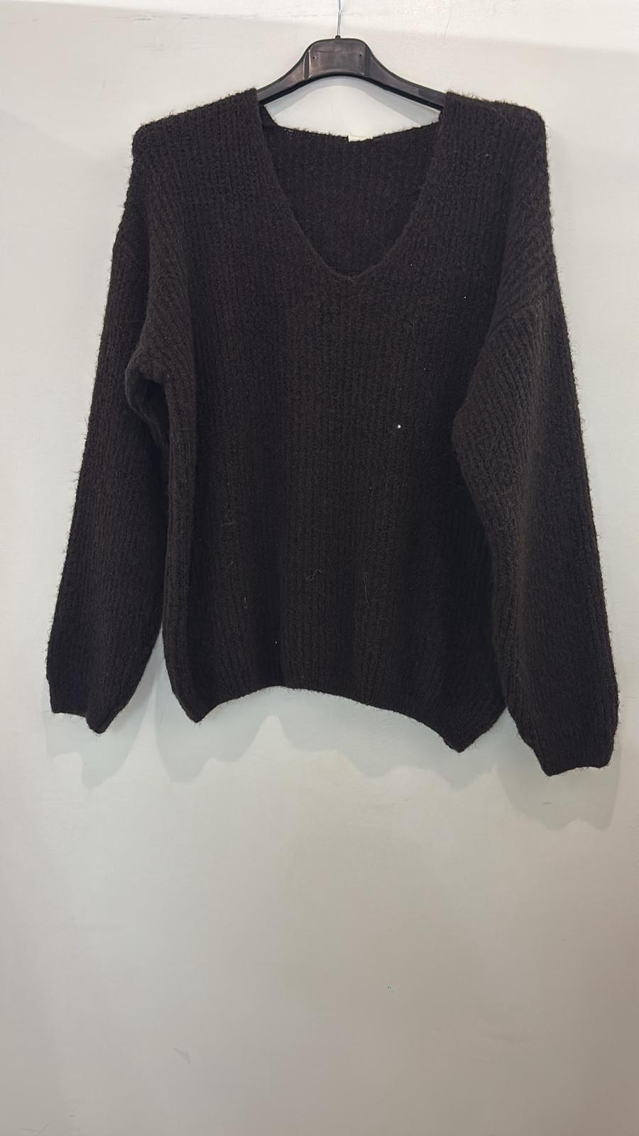 Pull chiné à col V