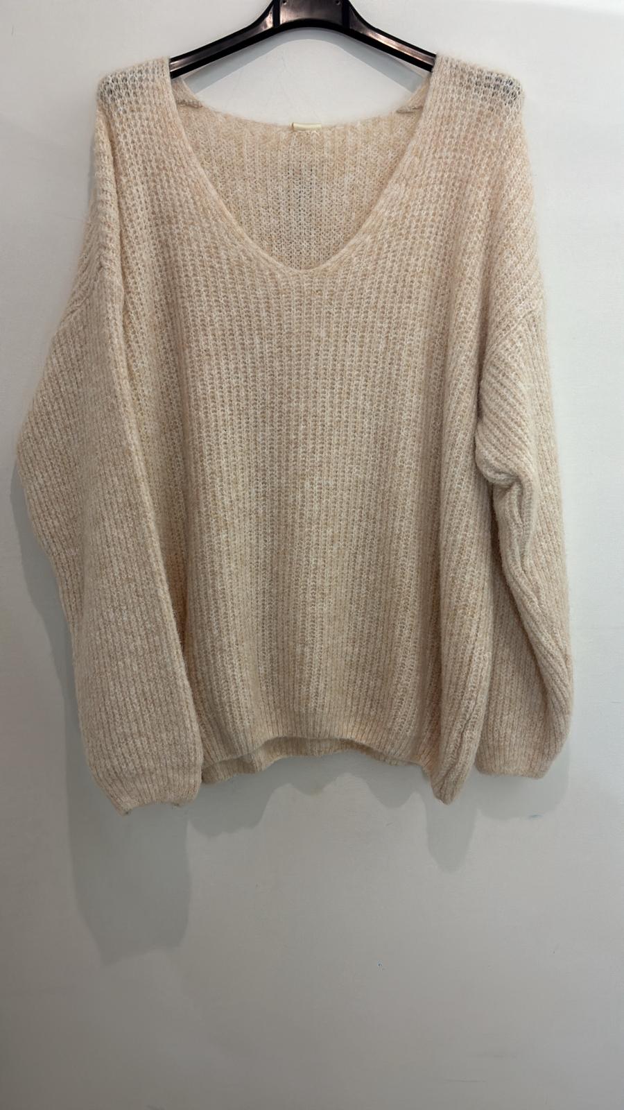 Pull chiné à col V