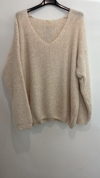 Pull chiné à col V