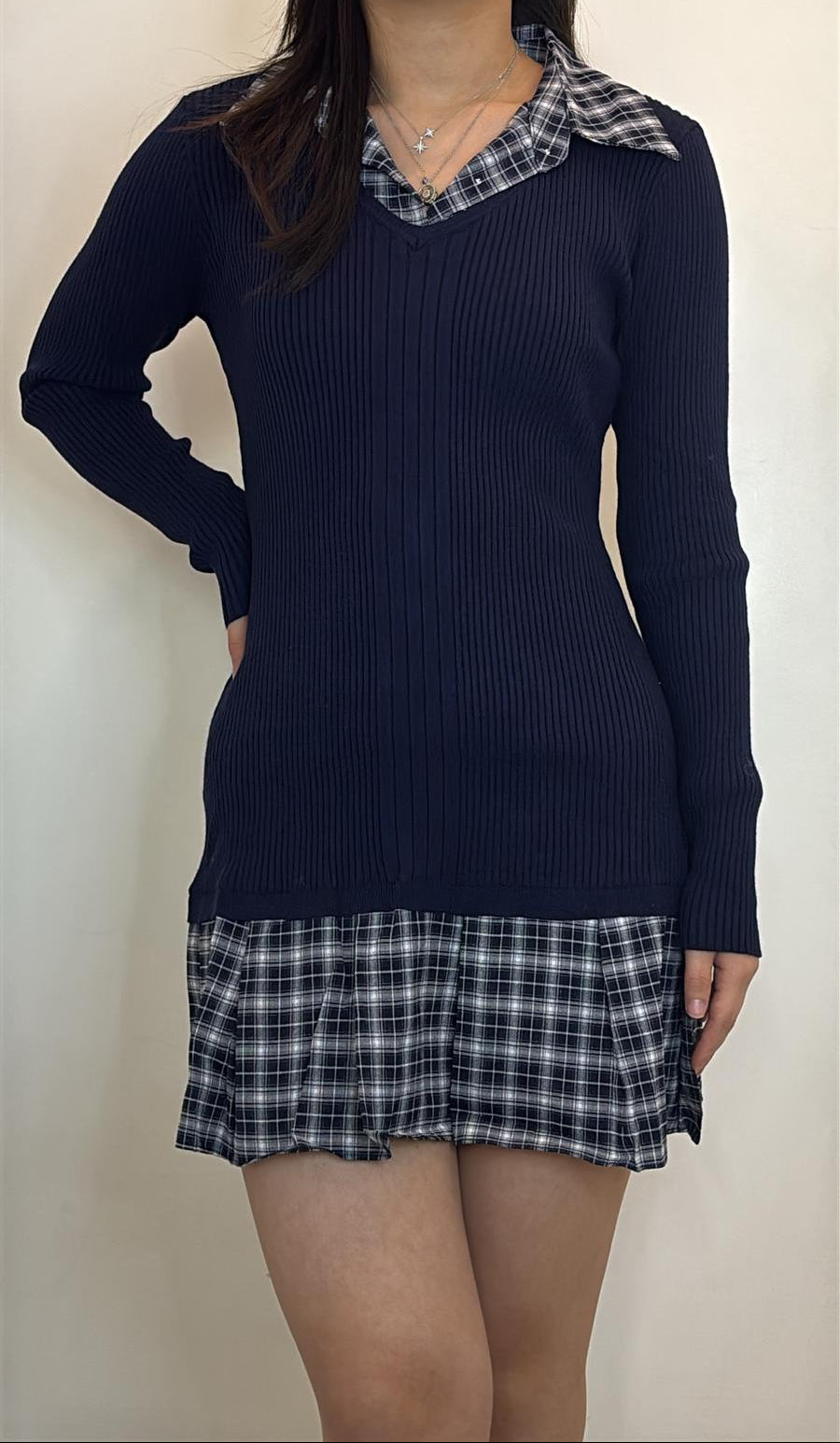 Robe pull à carreaux