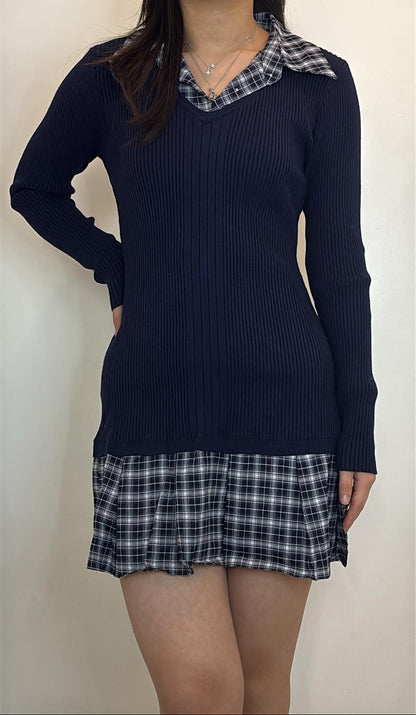 Robe pull à carreaux