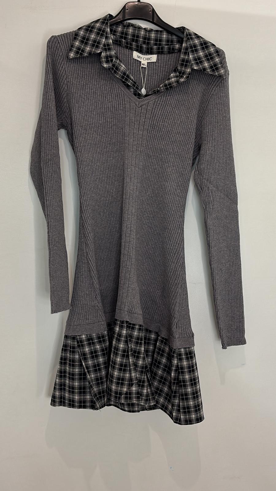 Robe pull à carreaux