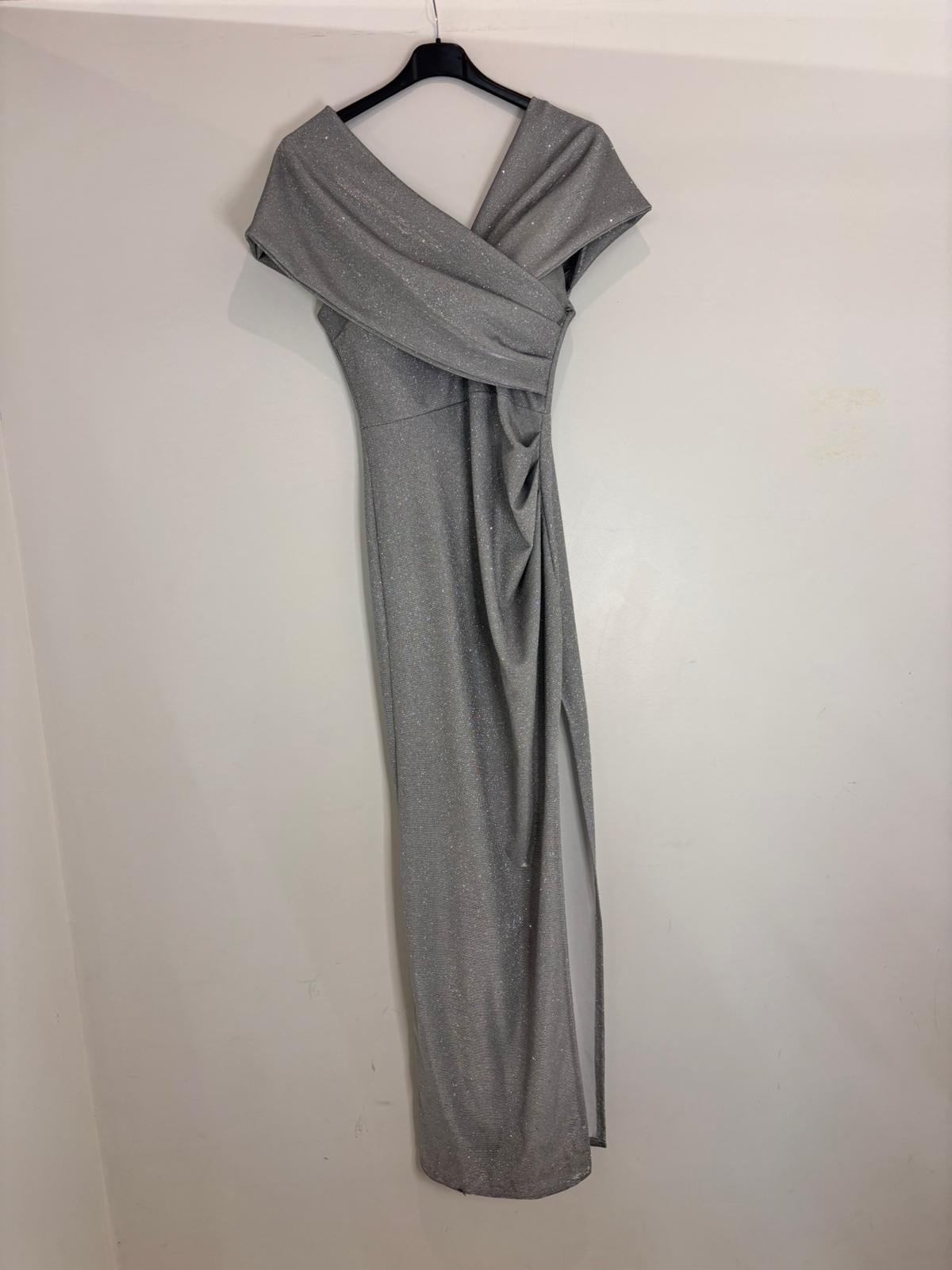 Robe longue fendue drapée