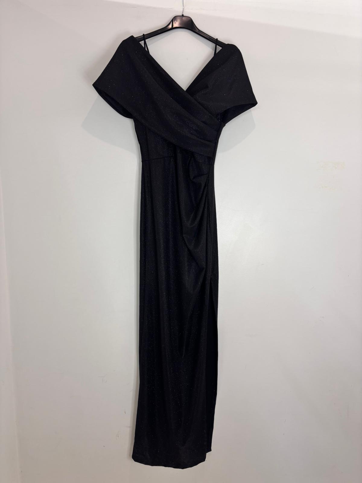 Robe longue fendue drapée