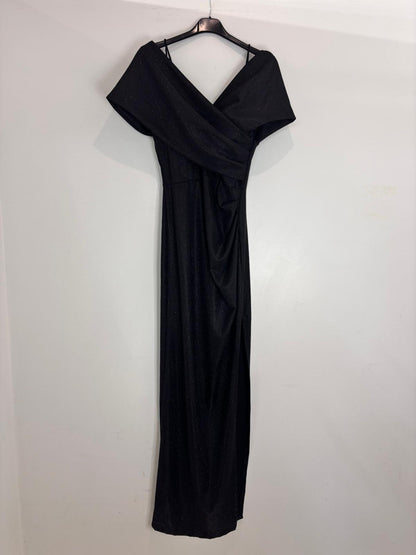 Robe longue fendue drapée